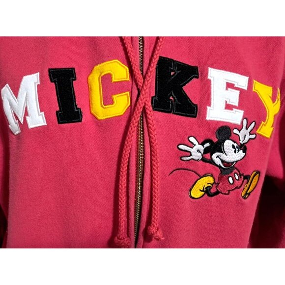 Disneyland Mickey Mouse Red Zip-Up Hoodie Medium Womens Unisex Mens Hooded Sweat - Picture 6 of 9